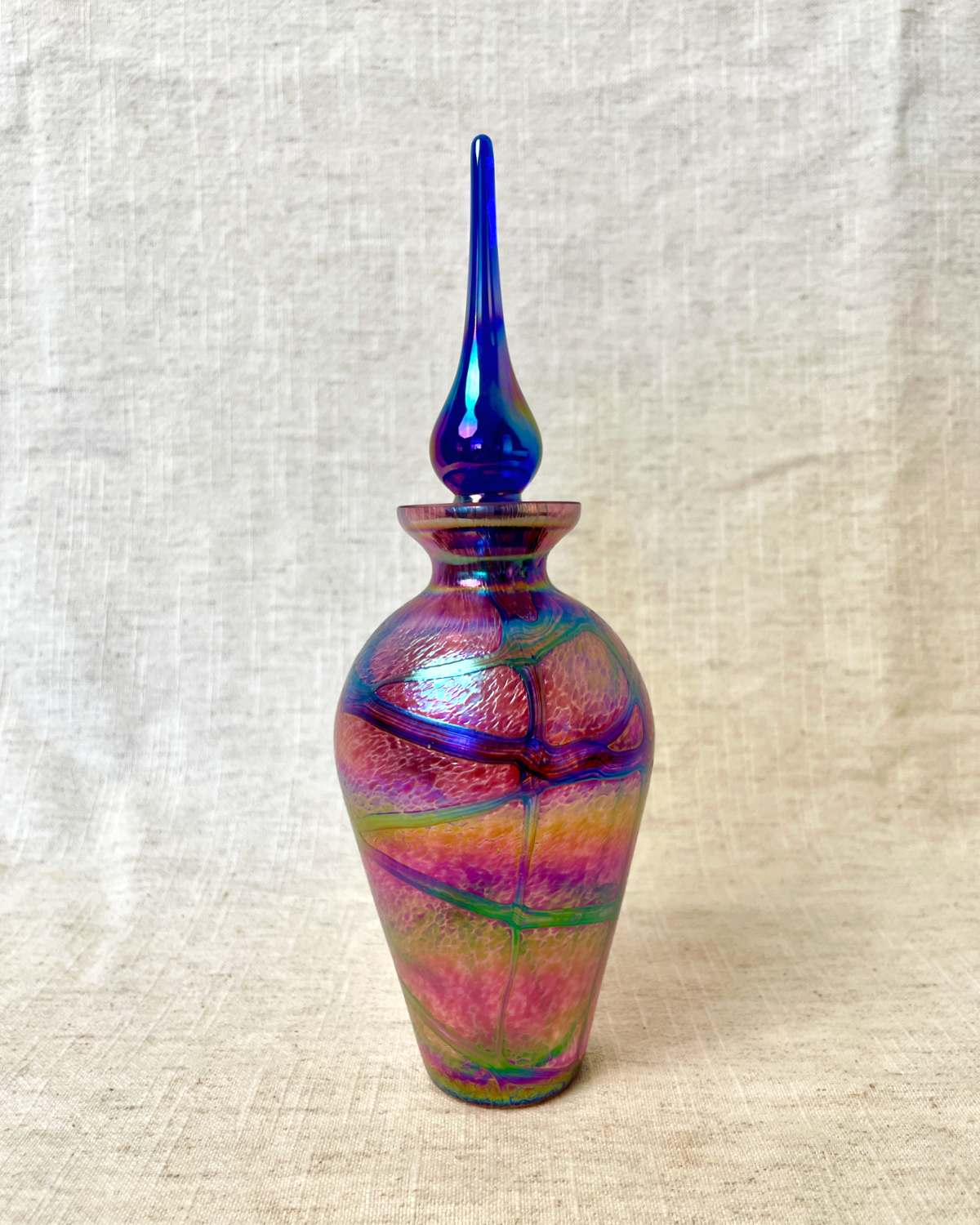Okra Glass Irredescant Perfume Bottle