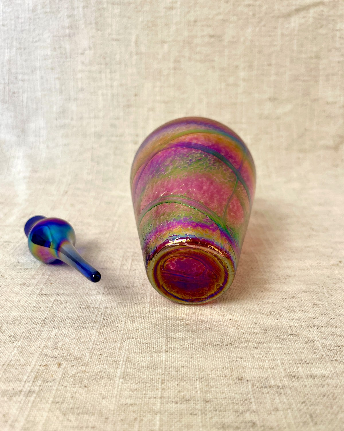 Okra Glass Irredescant Perfume Bottle