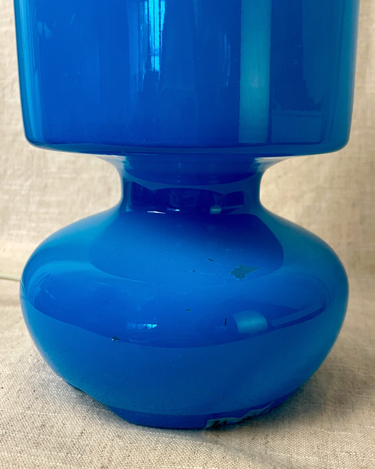 Vintage IKEA Lykta Blue Glass Table Lamp