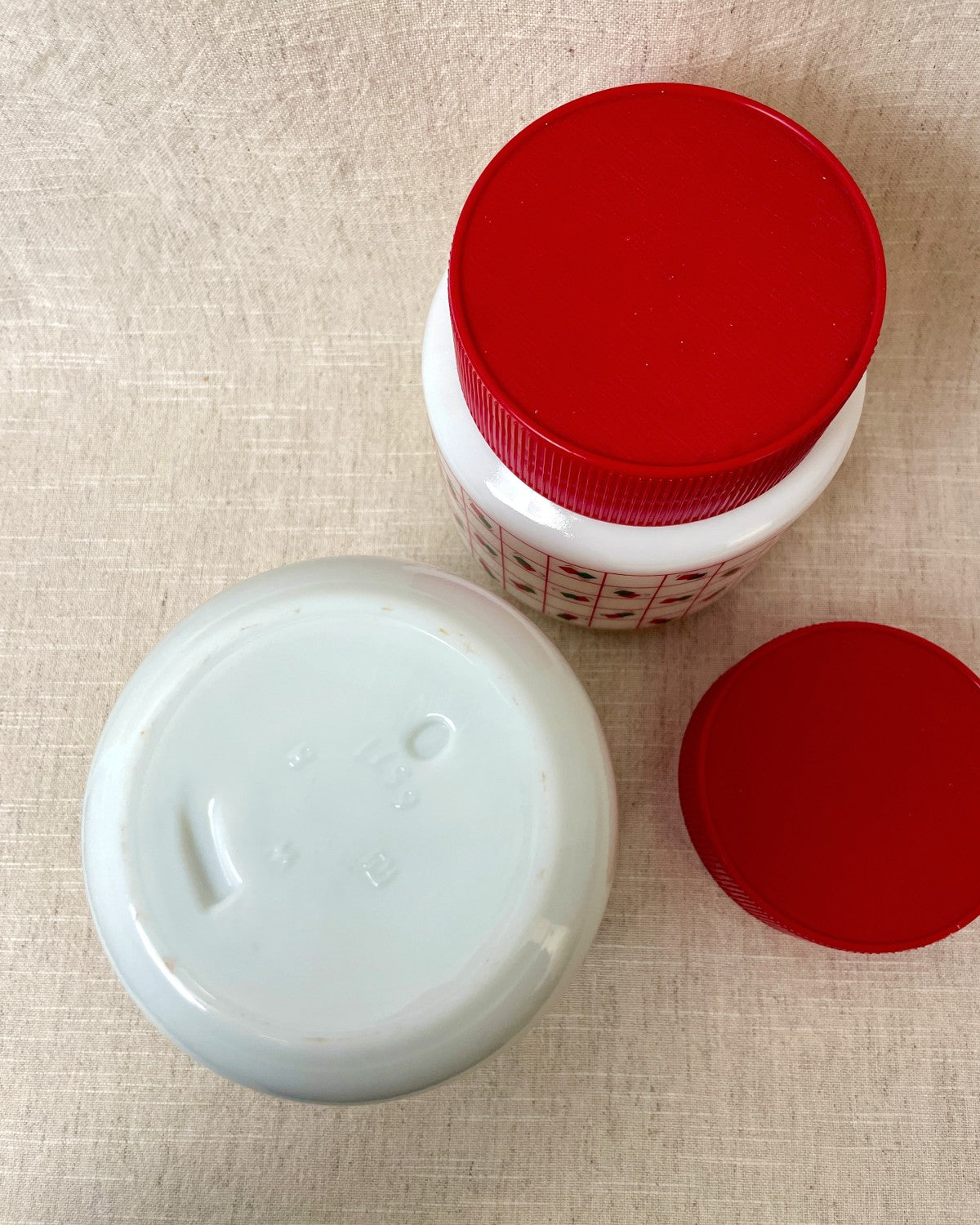 Vintage Milk Glass Storage Jars, Set of 2