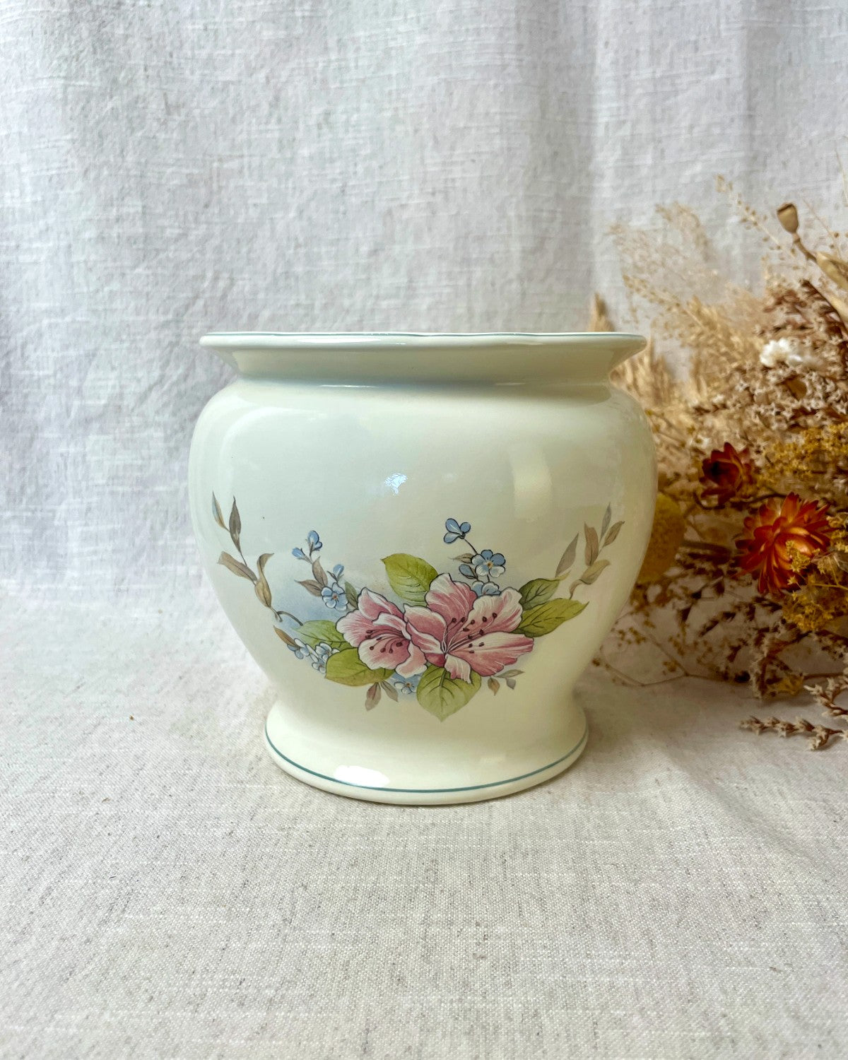 Vintage Ceramic Floral Indoor Plant Pot
