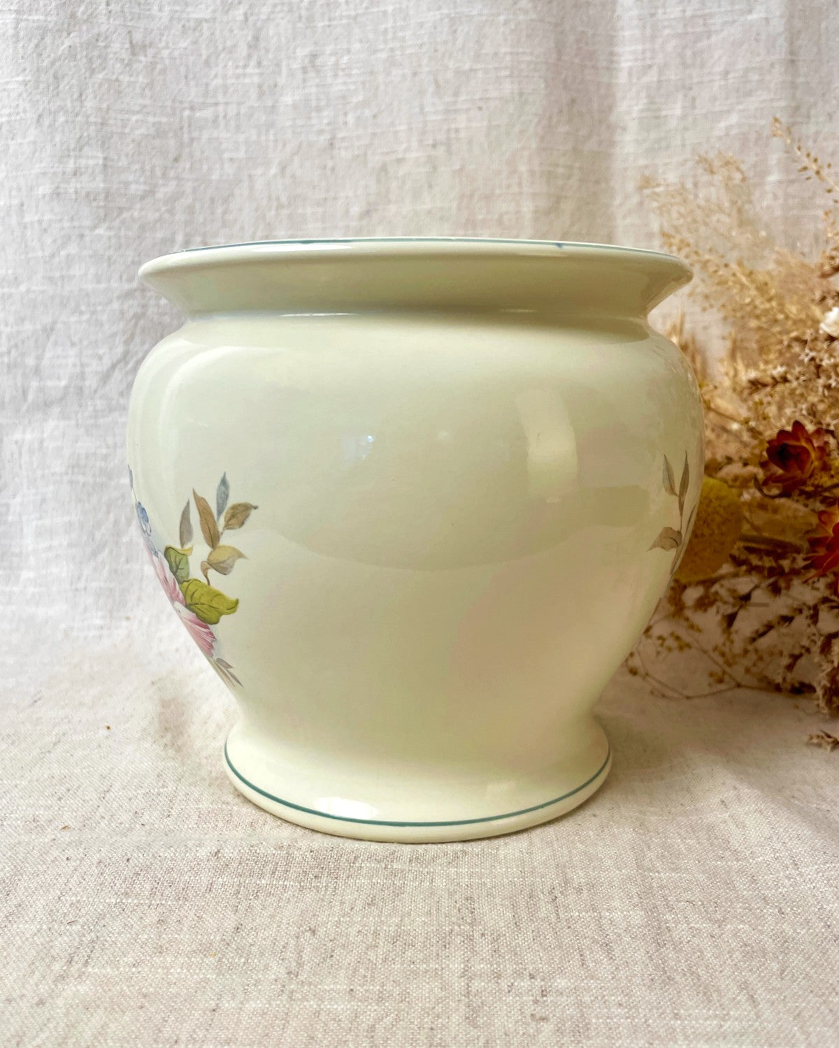 Vintage Ceramic Floral Indoor Plant Pot