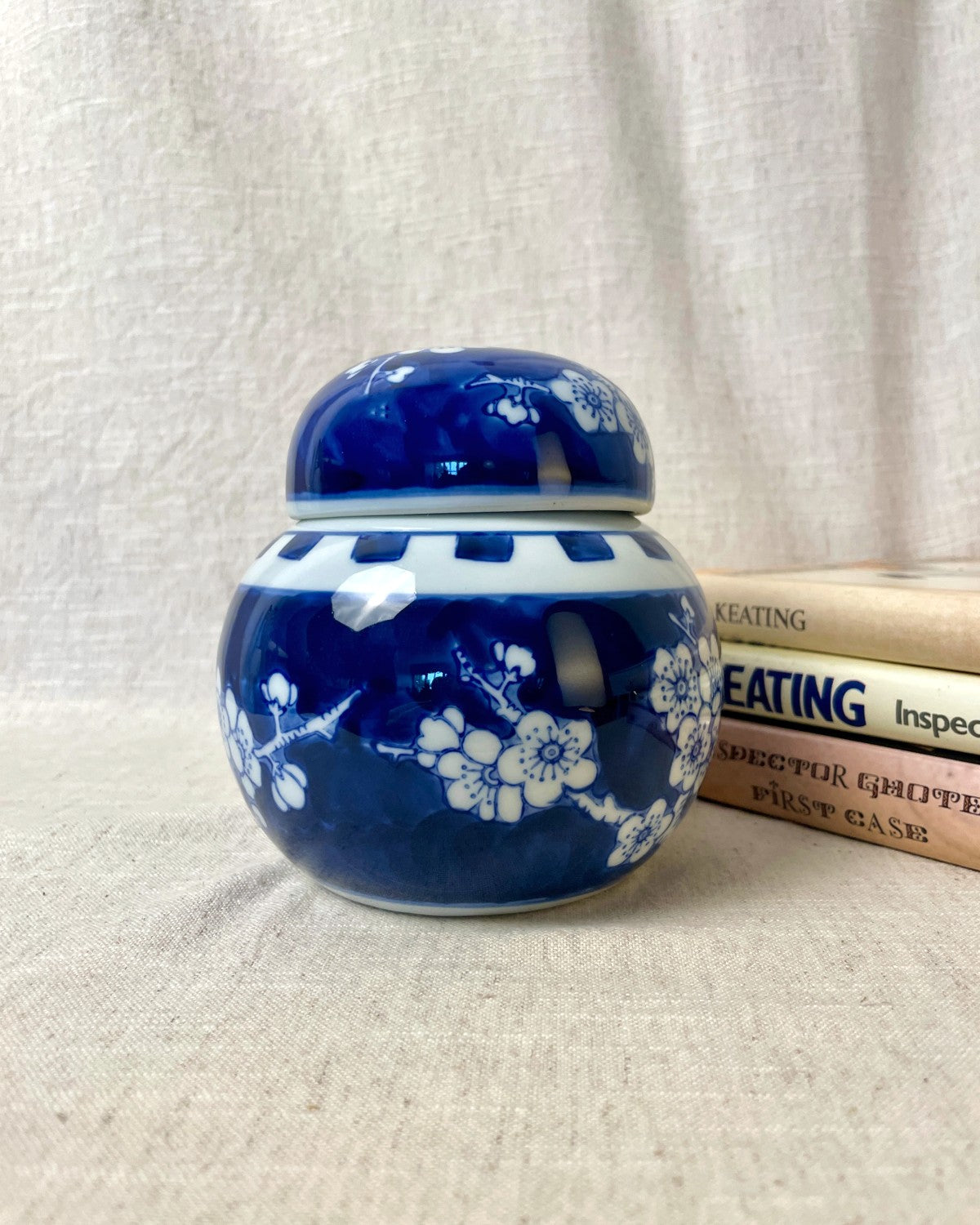Vintage Chinese Blue and White Ginger Jar