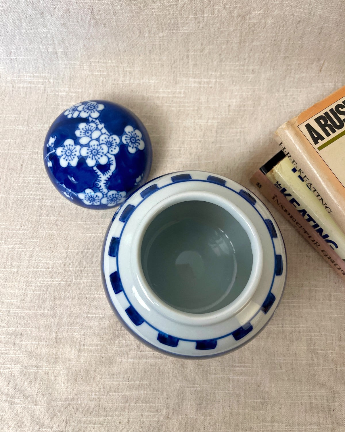 Vintage Chinese Blue and White Ginger Jar