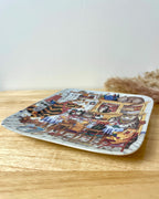 German Decorative Square Cat Plate - 'Visit to the Katz Family'