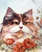 Royal Worcester Cat Decorative Plate - Gilt Edge