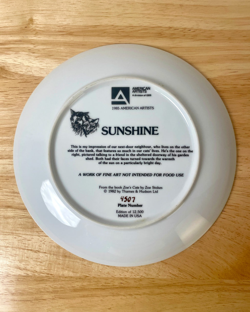 Cat Decorative Plate - 'Sunshine'