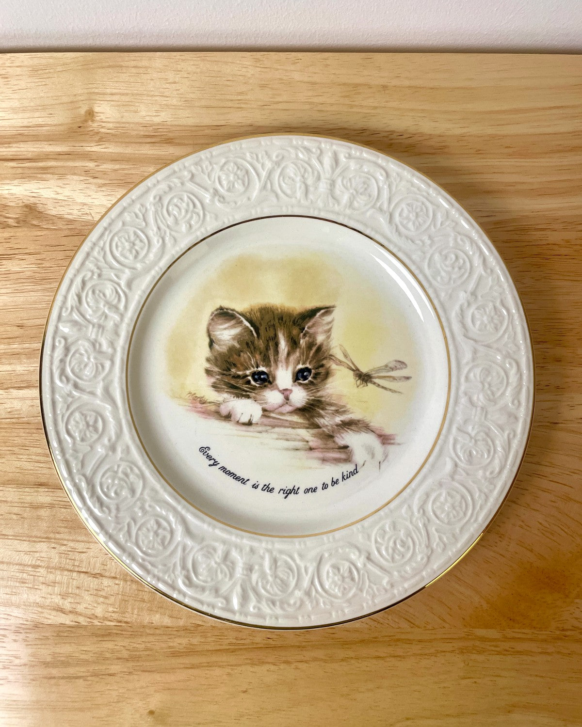 Crown Devon Decorative Plate - Kitten Quote