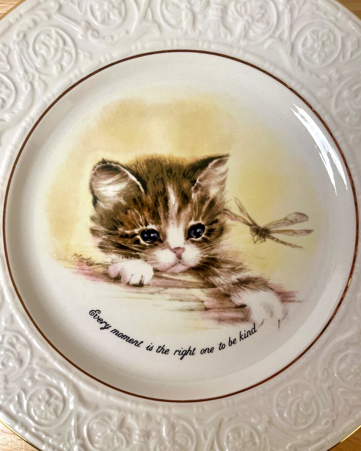 Crown Devon Decorative Plate - Kitten Quote