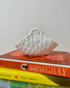 Antique Milk Glass Woven Basket
