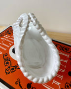 Antique Milk Glass Woven Basket