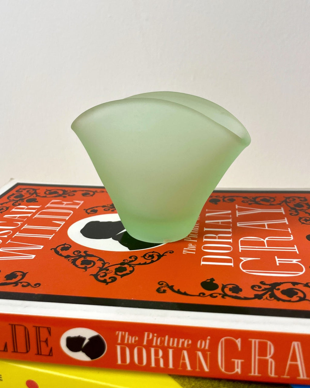 Art Deco Miniature Frosted Green Glass Bowl