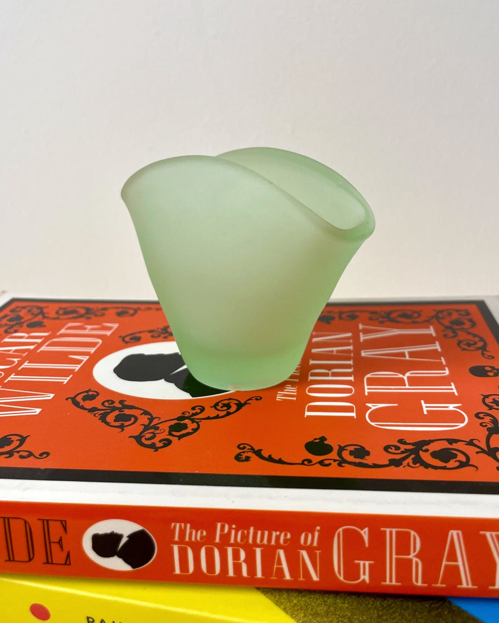 Art Deco Miniature Frosted Green Glass Bowl
