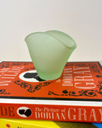 Art Deco Miniature Frosted Green Glass Bowl