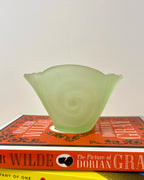 Art Deco Green Frosted Glass Bowl