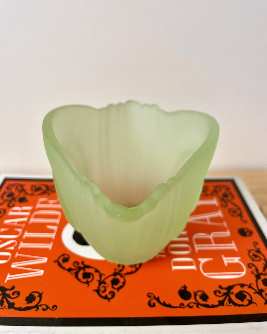 Art Deco Green Frosted Glass Bowl