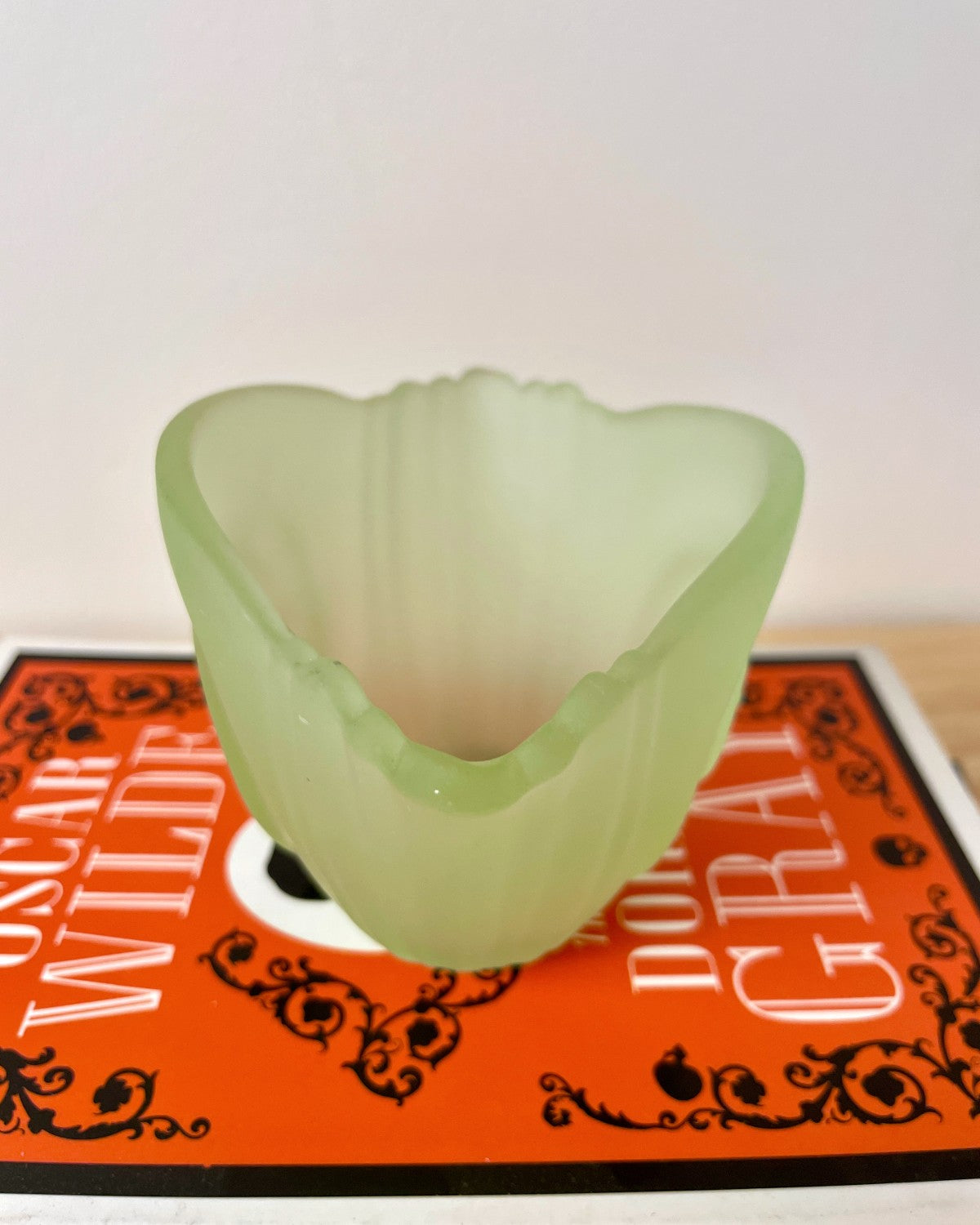 Art Deco Green Frosted Glass Bowl