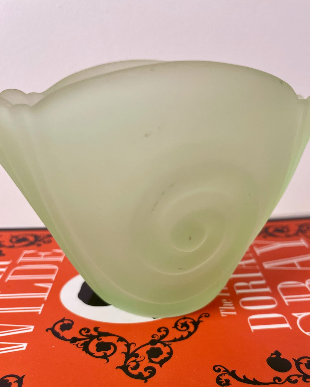 Art Deco Green Frosted Glass Bowl